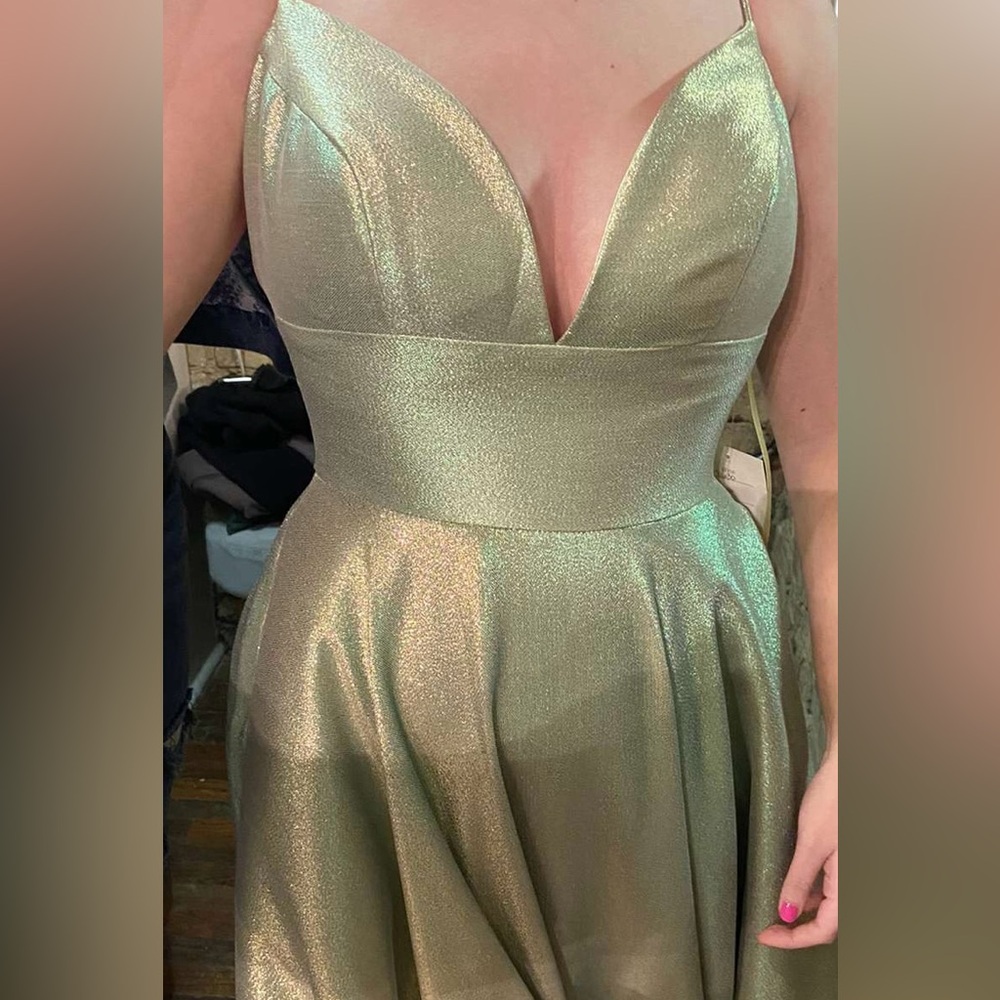 Sherri Hill #8630 Lime/Gold Prom Dress Size 8